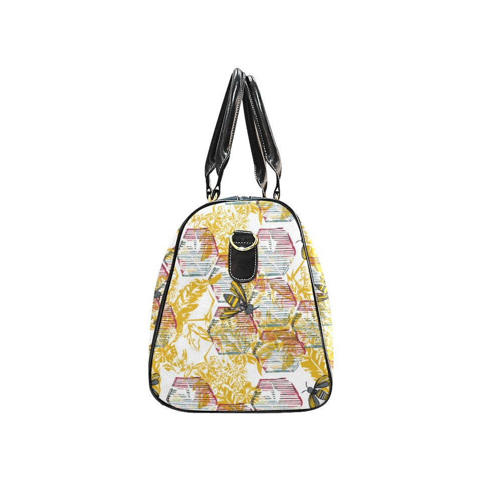 Cool Bee honeycomb leaves pattern Travel Bag