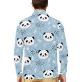 Cute panda pattern Men's Long Sleeve Polo Shirt