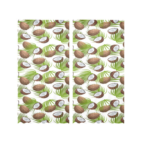 Coconut Pattern Print Design 04 Gauze Curtain