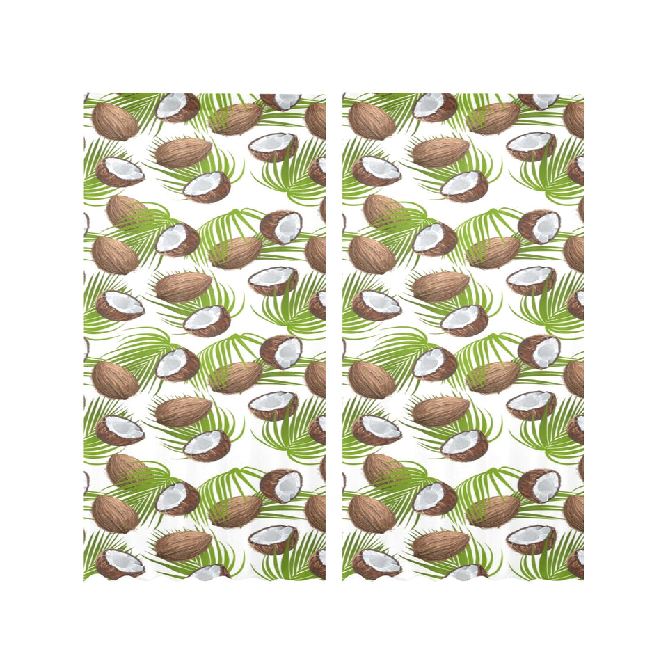 Coconut Pattern Print Design 04 Gauze Curtain
