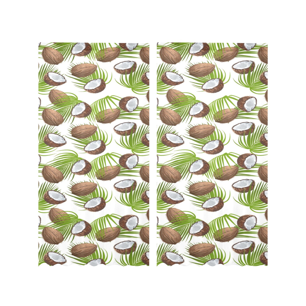 Coconut Pattern Print Design 04 Gauze Curtain