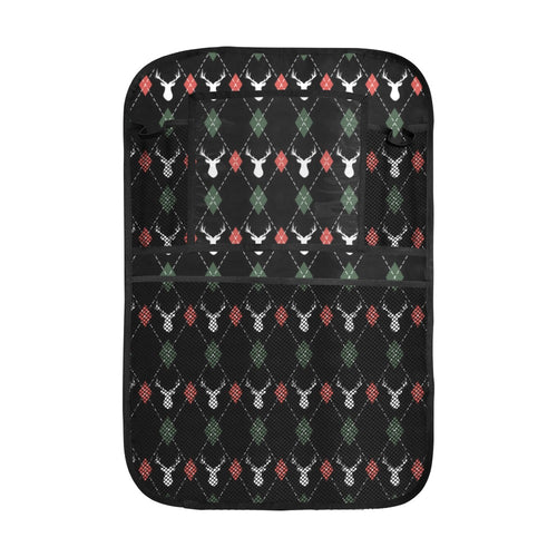 Deer Christmas new year pattern argyle Car Seat Back Organizer