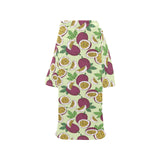 Paassion fruit pattern Blanket Robe with Sleeves
