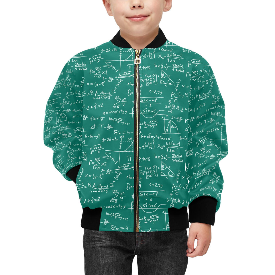 Math Pattern Print Design 01 Kids' Boys' Girls' Bomber Jacket