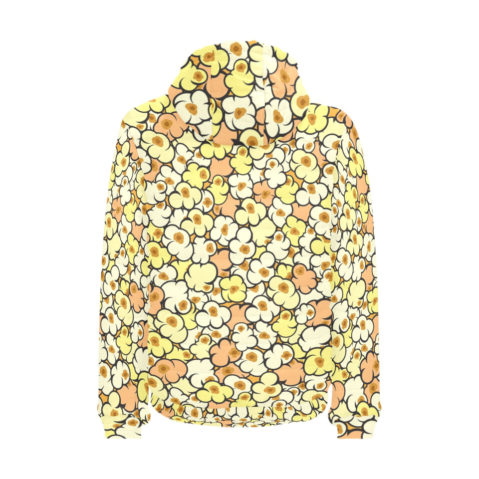 Popcorn Pattern Print Design 03 Men's Padded Hooded Jacket