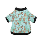 Monkey Palm tree background All Over Print Pet Dog Round Neck Fuzzy Shirt