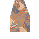 Bonsai bamboo stork japanese pattern brown theme Table Runner