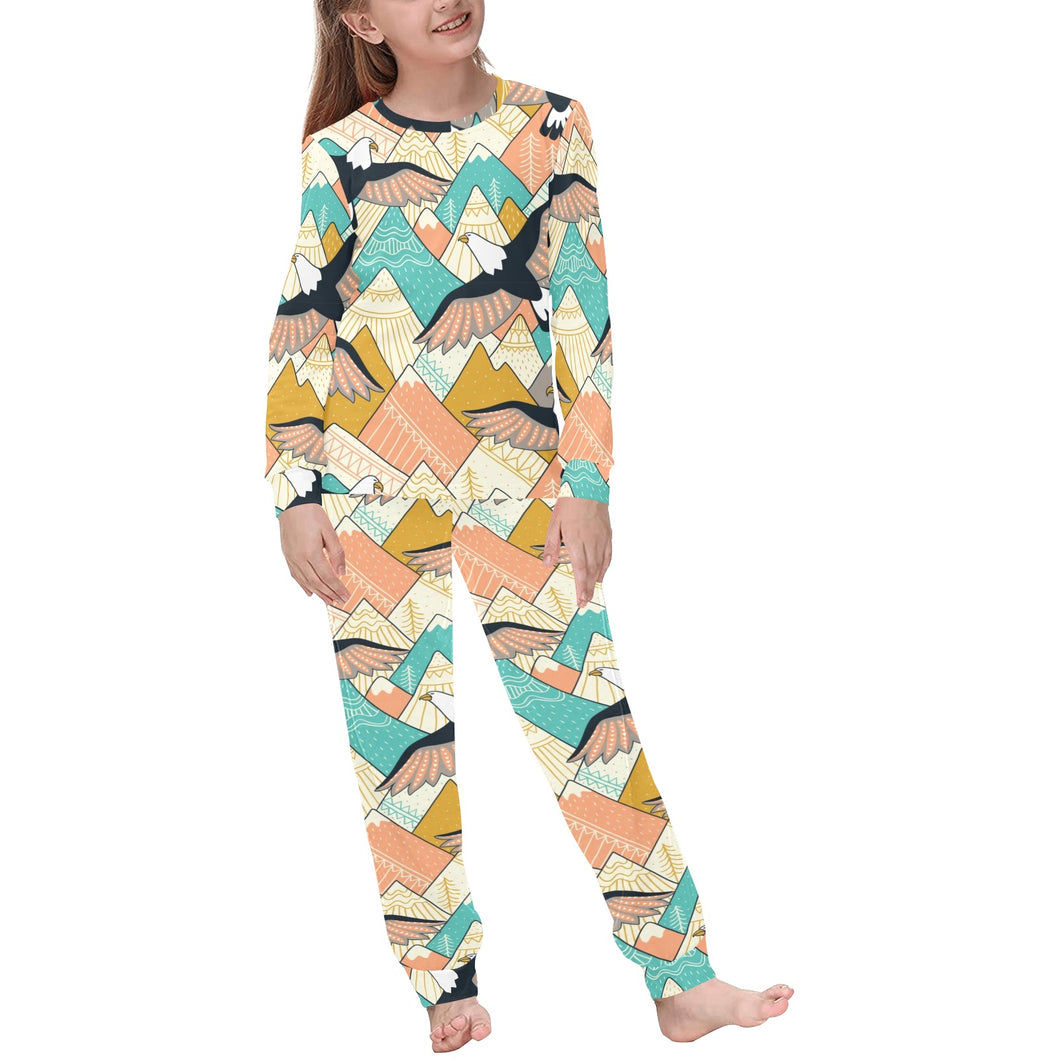 Eagle Pattern Print Design 02 Kids' Boys' Girls' All Over Print Pajama Set