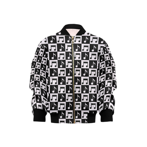 Music Notes Pattern Print Design 01 Kids' Boys' Girls' Bomber Jacket