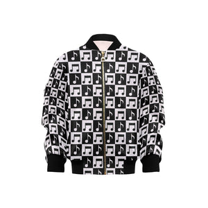 Music Notes Pattern Print Design 01 Kids' Boys' Girls' Bomber Jacket