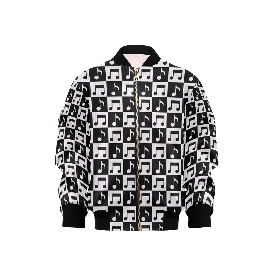 Music Notes Pattern Print Design 01 Kids' Boys' Girls' Bomber Jacket