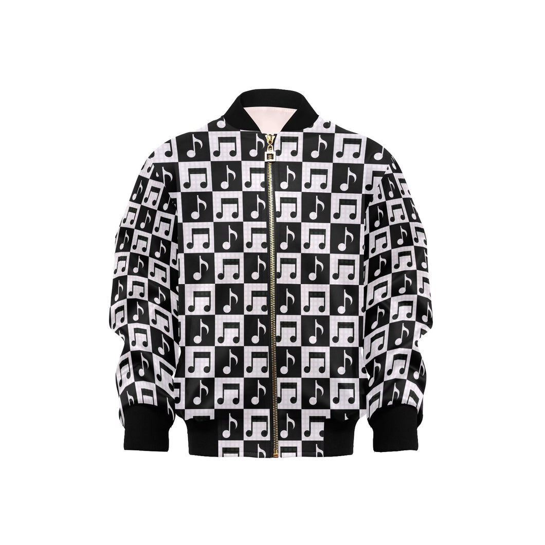 Music Notes Pattern Print Design 01 Kids' Boys' Girls' Bomber Jacket