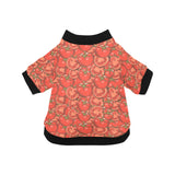 Red Tomato Pattern All Over Print Pet Dog Round Neck Fuzzy Shirt