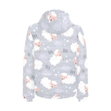 Sweet dreams sheep pattern Men's Padded Hooded Jacket