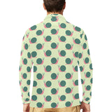 Snail Pattern Print Design 04 Men's Long Sleeve Polo Shirt