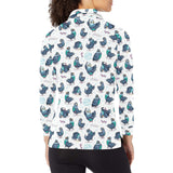 Pigeon Pattern Print Design 02 Women's Long Sleeve Polo Shirt