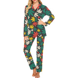 Canabis Marijuana Weed Pattern Print Design 02 Women's Long Pajama Set