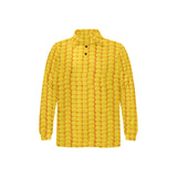 Corn Pattern Print Design 04 Men's Long Sleeve Polo Shirt