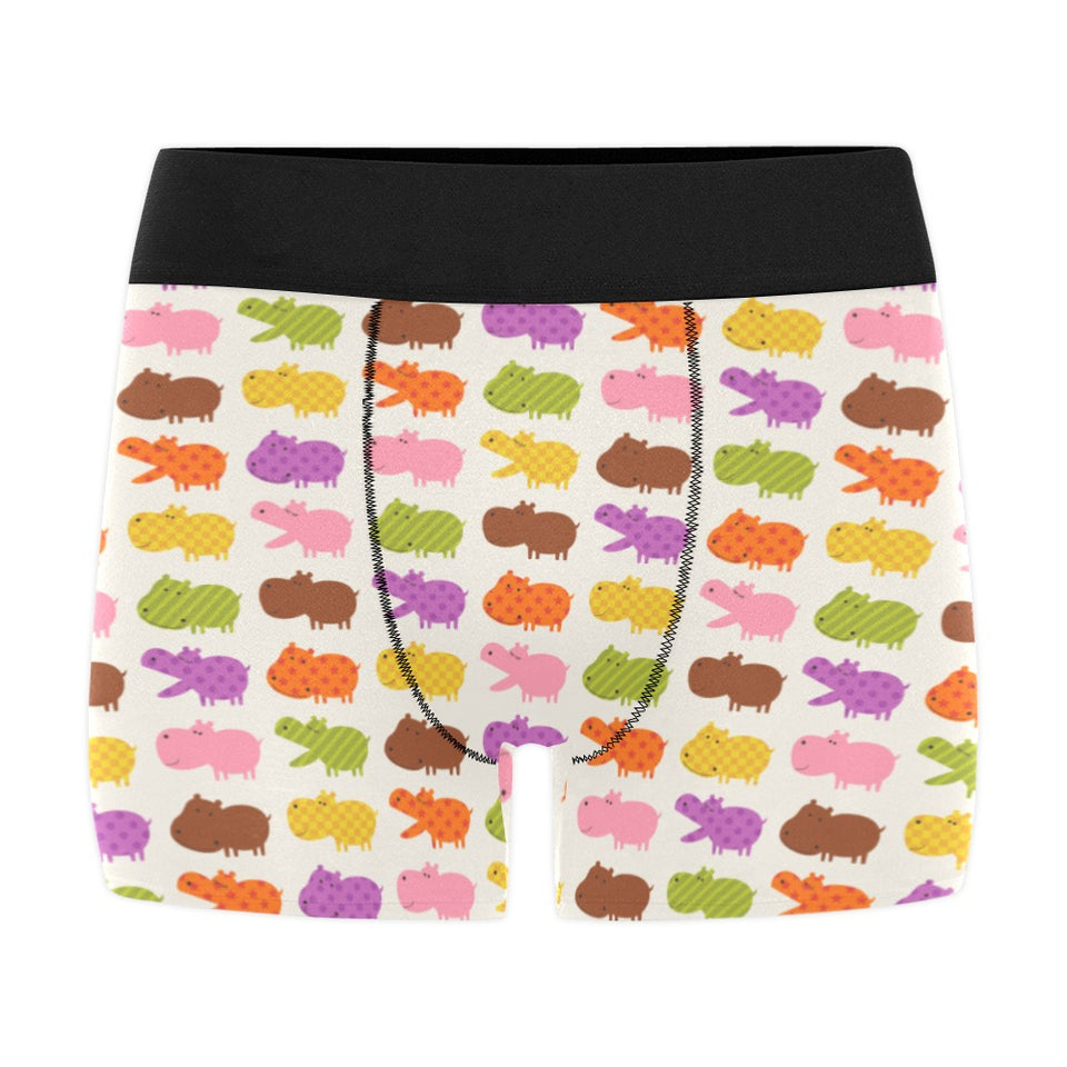 Hippopotamus Pattern Print Design 01 Men's All Over Print Boxer Briefs Men's Underwear