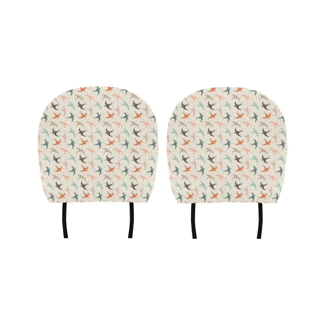 Swallow Pattern Print Design 02 Car Headrest Cover