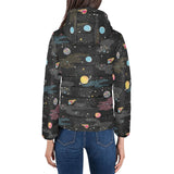 space pattern Women's Padded Hooded Jacket