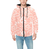 Snake lilies flower pattern Men's Padded Hooded Jacket