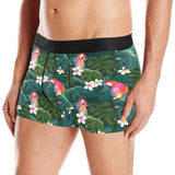 Parrot Palm tree leaves flower hibiscus pattern Men's All Over Print Boxer Briefs Men's Underwear
