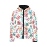 Chemistry Periodic Table Pattern Print Design 02 Kids' Boys' Girls' Padded Hooded Jacket