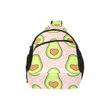 Avocado heart pink background All Over Print Chest Bag