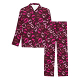 Lips Pattern Print Design 03 Men's Long Pajama Set
