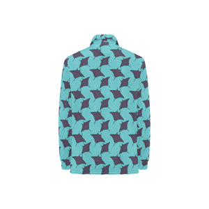 Stingray Pattern Print Design 02 Women's Long Sleeve Polo Shirt