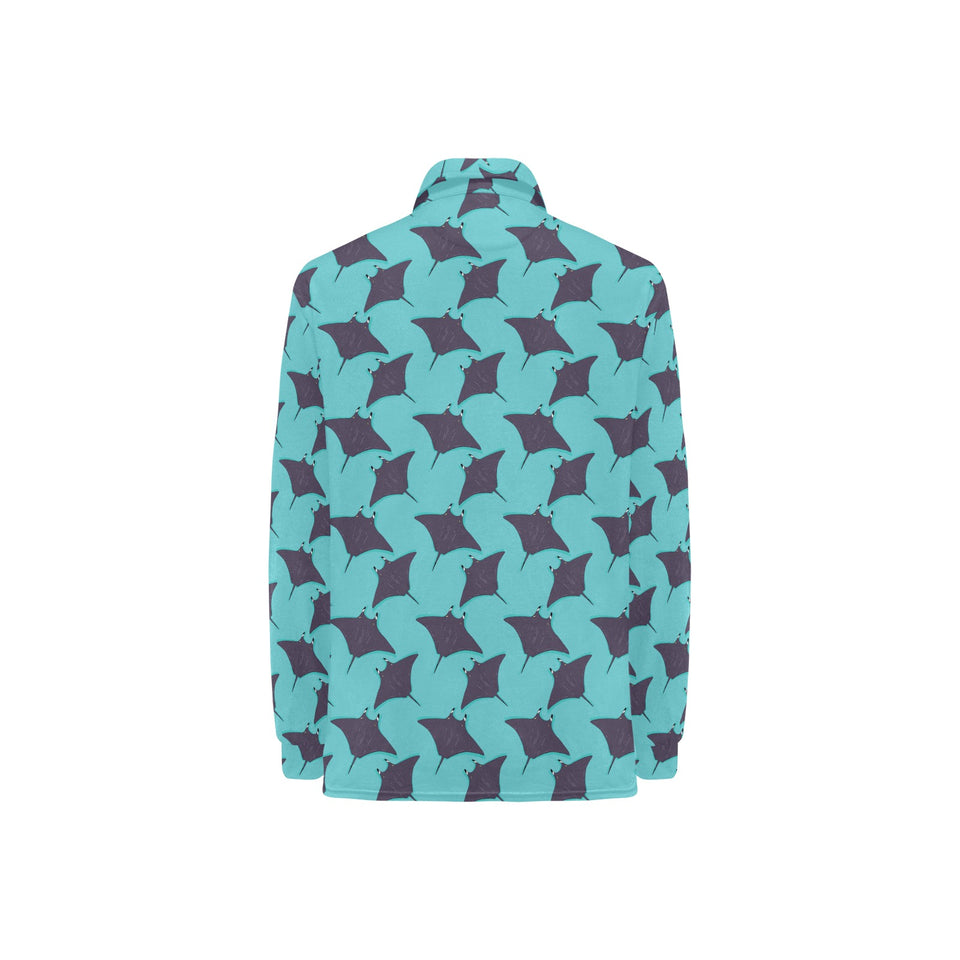 Stingray Pattern Print Design 02 Women's Long Sleeve Polo Shirt