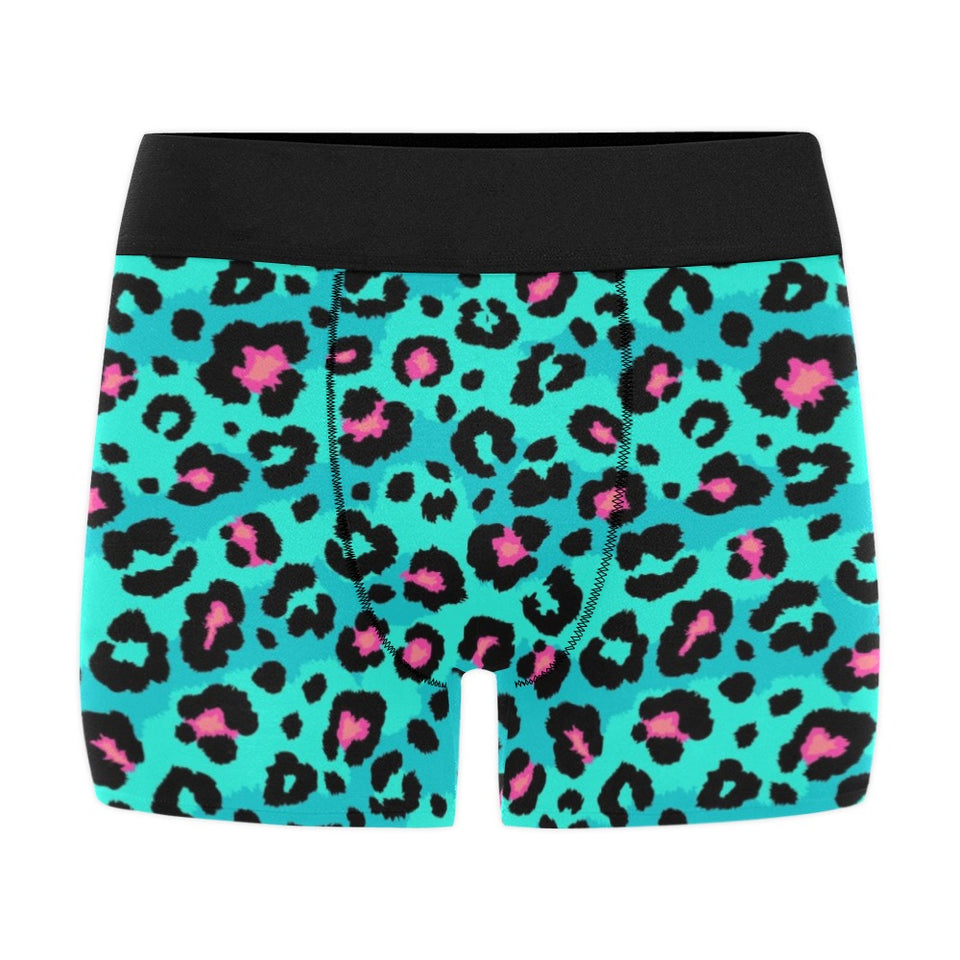 Green leopard skin print pattern Men's All Over Print Boxer Briefs Men's Underwear