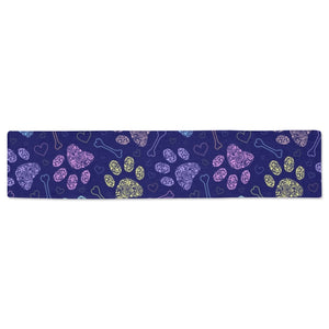 Dog Paws Pattern Print Design 02 Table Runner