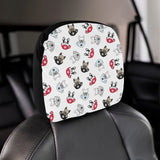 French bulldog cup paw pattern Car Headrest Cover