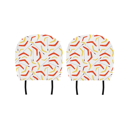 Waterclor boomerang Australian aboriginal ornament Car Headrest Cover