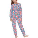 Blue Red Eiffel Tower Pattern Print Design 02 Kids' Boys' Girls' All Over Print Pajama Set