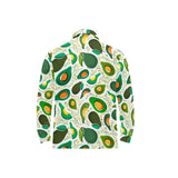 Avocado design pattern Men's Long Sleeve Polo Shirt