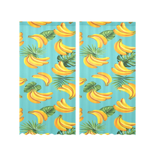 Banana Palm Leaves pattern background Gauze Curtain
