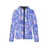 white bengal tigers pattern Women's Padded Hooded Jacket