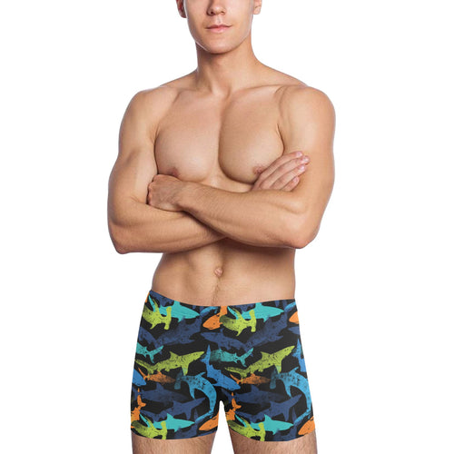 Colorful shark Men's Swimming Trunks