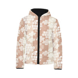 Beautiful hexagon japanese pattern Kids' Boys' Girls' Padded Hooded Jacket