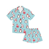 Cute penguin christmas  design pattern Kids' Boys' Girls' V-Neck Short Pajama Set