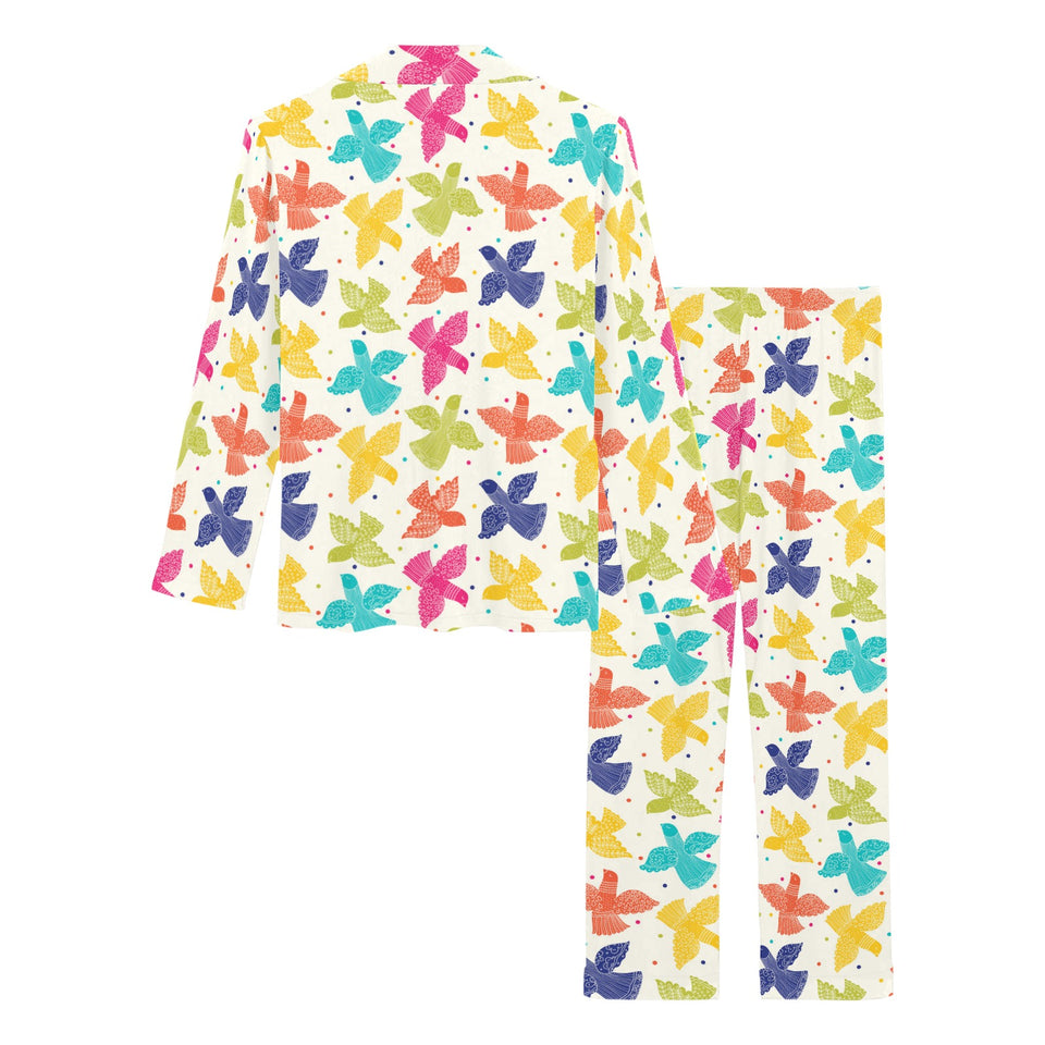 Pigeon Pattern Print Design 01 Women's Long Pajama Set