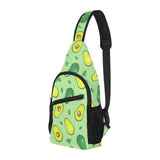 Avocado pattern green background All Over Print Chest Bag