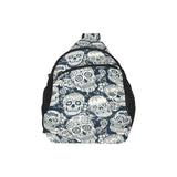 Sugar skull black white pattern All Over Print Chest Bag