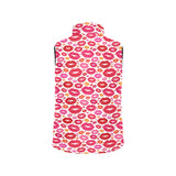 Lips Pattern Print Design 01 Women's Padded Vest