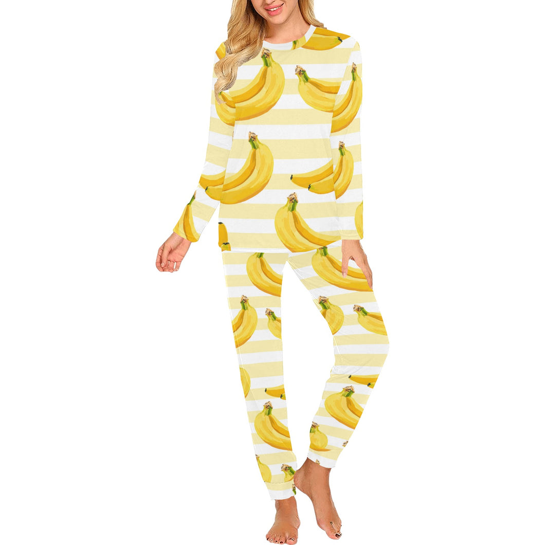Banana pattern blackground Women's All Over Print Pajama Set