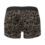 luxurious gold lotus waterlily black background Men's All Over Print Boxer Briefs Men's Underwear