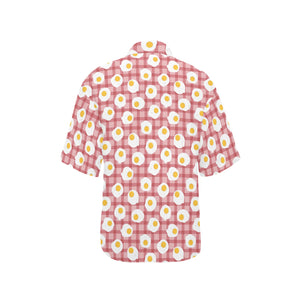 Fried Eggs Pattern Print Design 03 Women's All Over Print Hawaiian Shirt